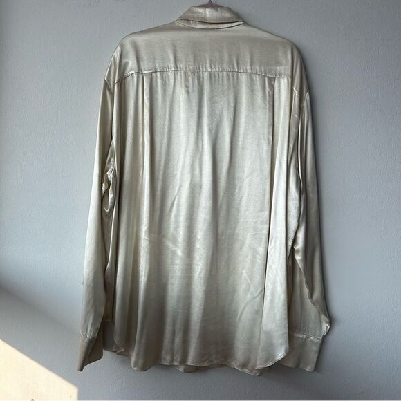 RAEY Cream Satin Button-Up Shirt - Picture 5 of 16
